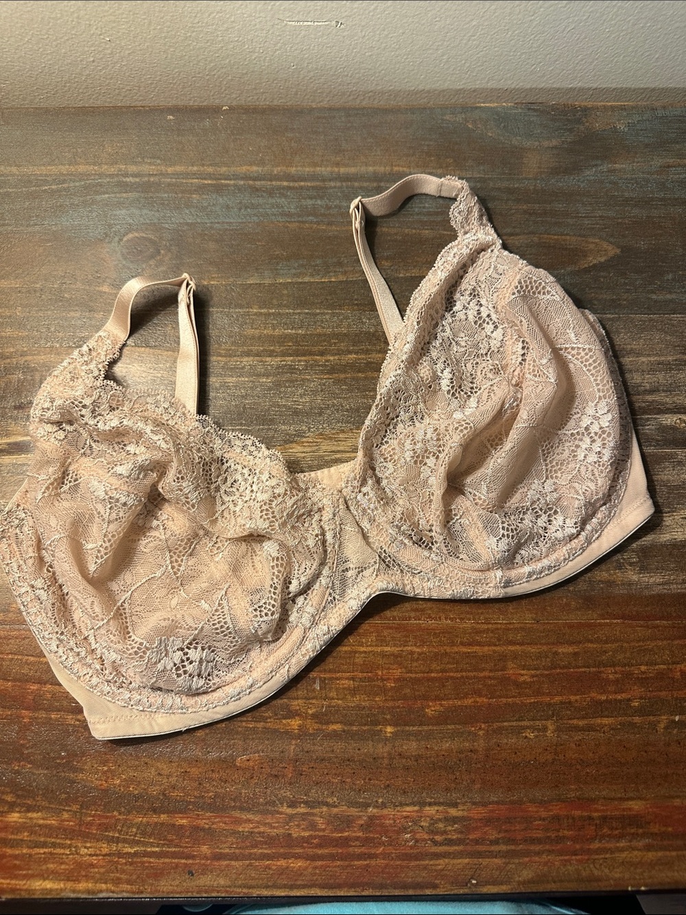 Liz Claiborne Sheer Lace Underwire Bra in Light Nude